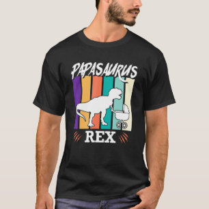 Mens Papasaurus Rex Father Daddy Daddy To Be Baby T-Shirt