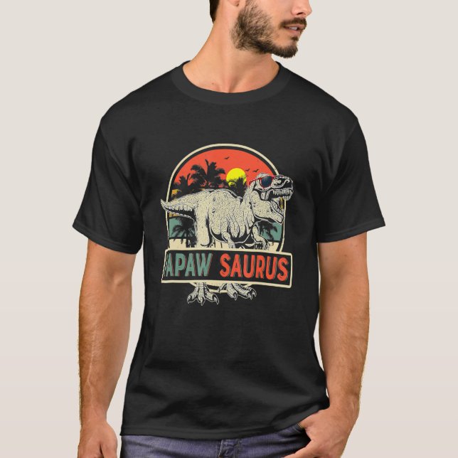 Mens Papawsaurus Rex Dinosaur Papaw Saurus Father' T-Shirt (Front)