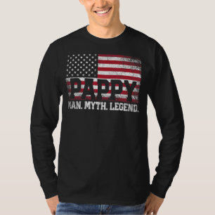 Mens Pappy The Man The Myth The Legend Grandpa Fat T-Shirt