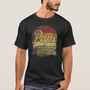 Mens Paps The Man The Myth The Legend Grandpa Fath T-Shirt