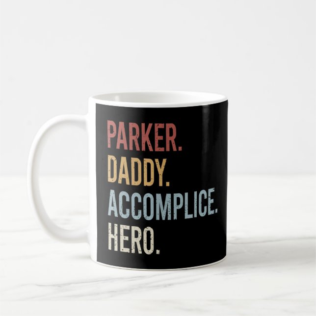 Mens Parker Daddy Accomplice Hero Retro Style Vint Coffee Mug (Left)