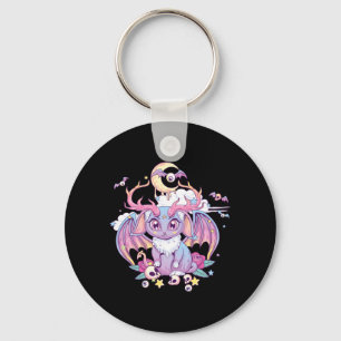 Mens Pastel Goth Y Occult Satanic Jackalope Kawaii Key Ring