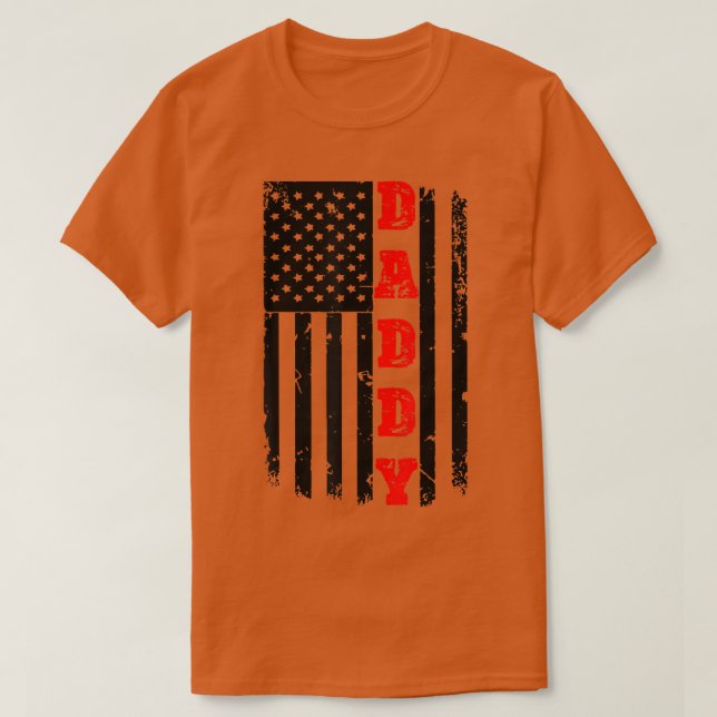 Mens Patriotic American Daddy Father Day  T Father T-Shirt (Design Front)