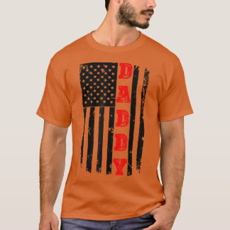 Mens Patriotic American Daddy Father Day  T Father T-Shirt