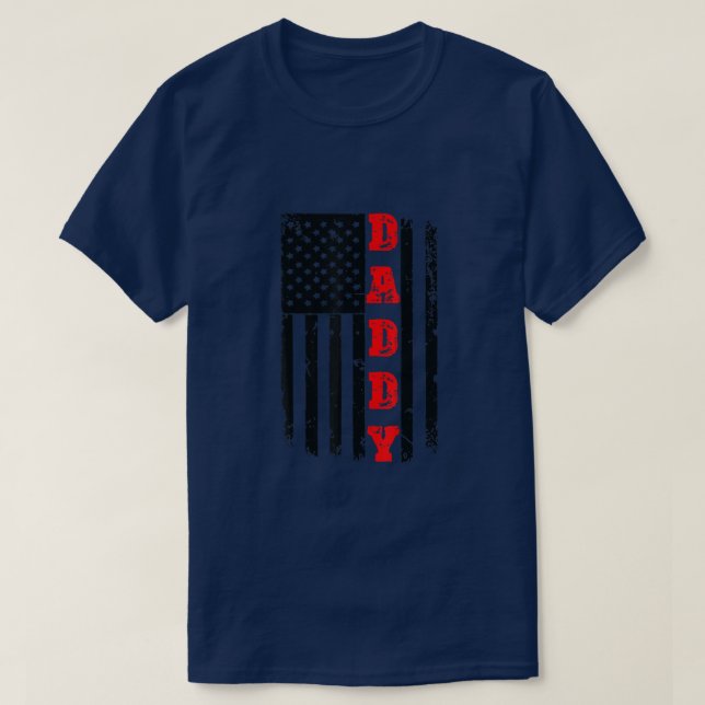 Mens Patriotic American Daddy Father Day - TShirt  (Design Front)