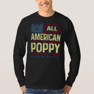 Mens Patriotic American Flag All American Poppy 4t T-Shirt