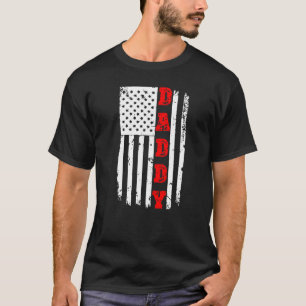 Mens Patriotic American Flag Daddy Day Dad Fathe T-Shirt