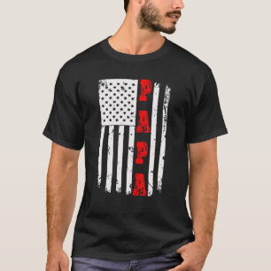 Mens Patriotic American Flag Father Day - Papa T H T-Shirt