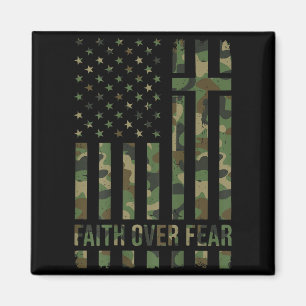 Men's Patriotic Christian Faith Over Fear American Magnet
