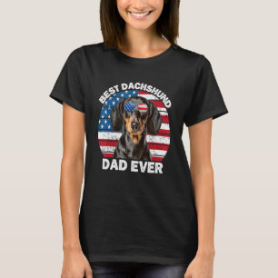 Mens Patriotic Dachshund Dad Dachshund Weiner Dog T-Shirt