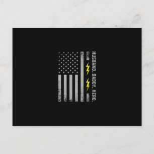 Mens Patriotic Electrician Dad American Flag Fars Postcard