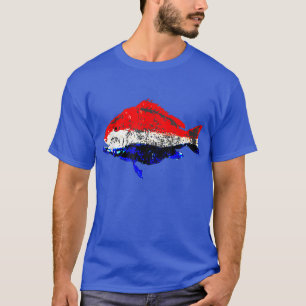 Mens Patriotic Fisherman Dad Fishing Grandpa 4th o T-Shirt
