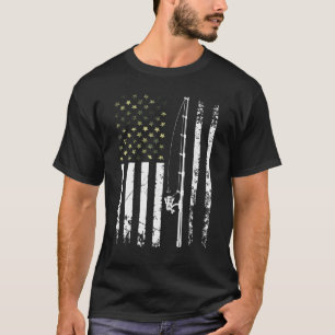 Mens Patriotic Fishing Camouflage Usa Flag Bass Fi T-Shirt