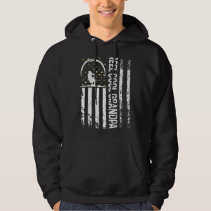 Mens Patriotic Flag Reel Cool Grandpa For Daddy Hu Hoodie