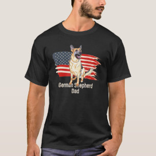 Mens Patriotic German Shepherd Dog American Flag D T-Shirt