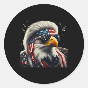 Men's Patriotic Graphic Tees For 4th Of July Classic Round Sticker