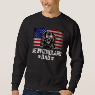 Mens Patriotic Newfoundland Dad American Flag 4th Sweatshirt
