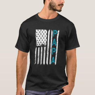 Mens Patriotic Papa Usa American Flag Dad Fathers T-Shirt