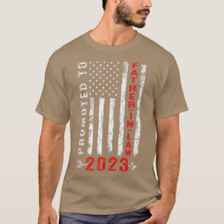 Mens Patriotic Promoted To FatherInLaw 2023 USA Am T-Shirt