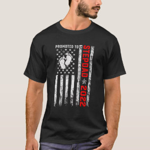 Mens Patriotic Promoted To Stepdad 2022 Usa Americ T-Shirt