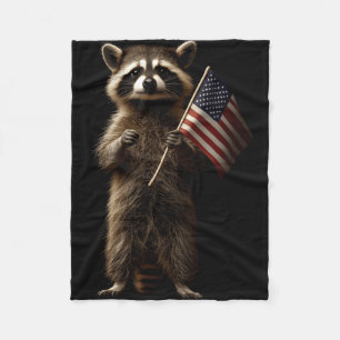Mens patriotic racoon usa flag design – 4th of fleece blanket