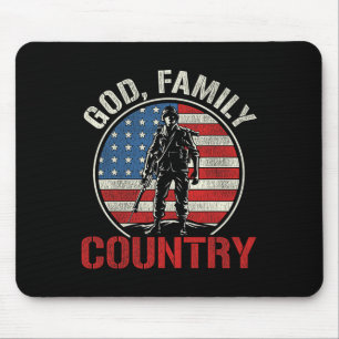 Mens Patriotic Soldier Us Flag Army United States Mouse Pad