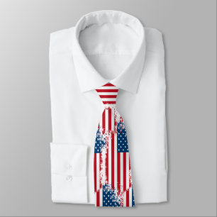 Mens Patriotic USA Flag Tie