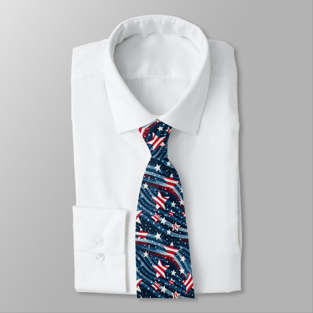 Mens Patriotic USA Tie (Tied)