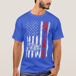 Mens Patriotic Video Game Dad American Flag Men Fa T-Shirt