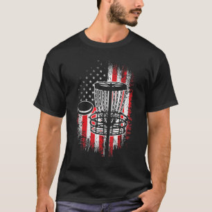 Mens Patriots Disc Golf American Flag USA Frisbee  T-Shirt