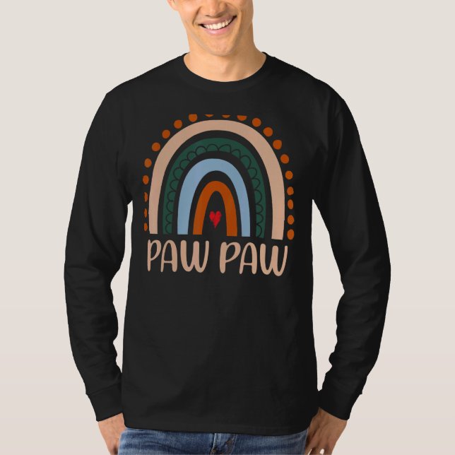 Mens Paw Paw Rainbow Boho Rainbow Paw Paw Cool Dad T-Shirt (Front)