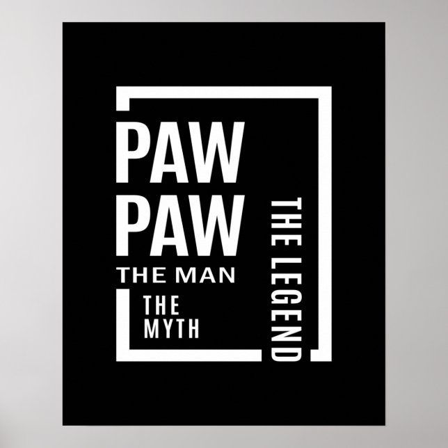 Mens Pawpaw The Man The Myth The Legend Gift Poster (Front)