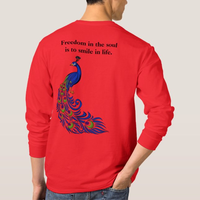 Men's peacock print T-shirt (Back)