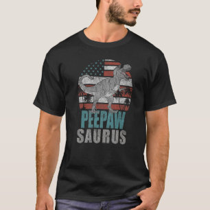 Mens Peepawsaurus Rex Dinosaur Grandpa Saurus Amer T-Shirt