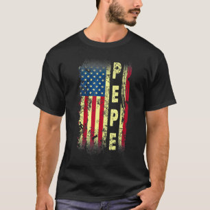 Mens Pepe   Fathers Day Us American Flag Vintage T-Shirt