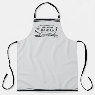 Mens Personalised BBQ Vintage Pig Grill  Apron