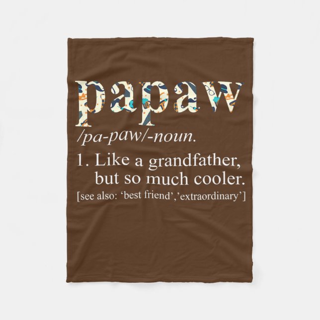 Mens Personalised Tie Die Cool Papaw Like a Fleece Blanket (Front)