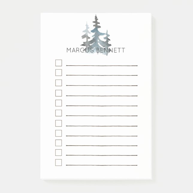 Men's Personalised To Do List | Evergreen Post-it Notes (Front)