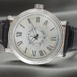 Men's Personalised Vintage Watch – Black Leather<br><div class="desc">Men's Personalised Vintage Watch – Black Leather & Roman Dial – Wedding, Anniversary, Couple's Gift for Him. Capture time, capture love. Discover the ultimate statement piece for him: our Personalised Men's Vintage Black Leather Watch. This isn't just a watch; it's a timeless symbol of connection, designed to be a cherished...</div>