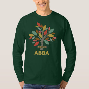 Mens Personalized Blessed Abba Tree Father's Day  T-Shirt