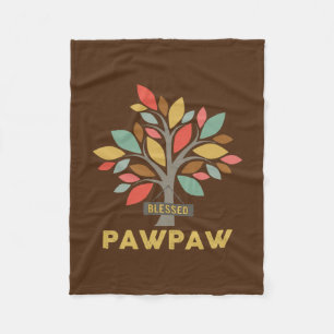 Mens Personalized Blessed Pawpaw Tree Father's Fleece Blanket