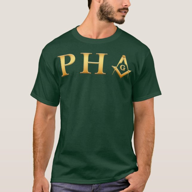 Mens PHA Freemason Prince Hall Mason  Masonic T-Shirt (Front)