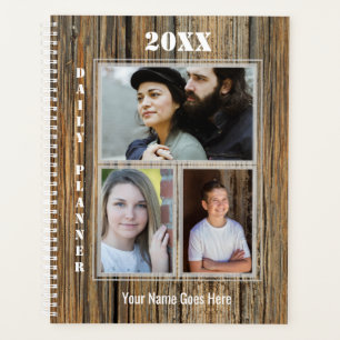 Men's Photo Daily Planner - HAMbWG - Wood Design