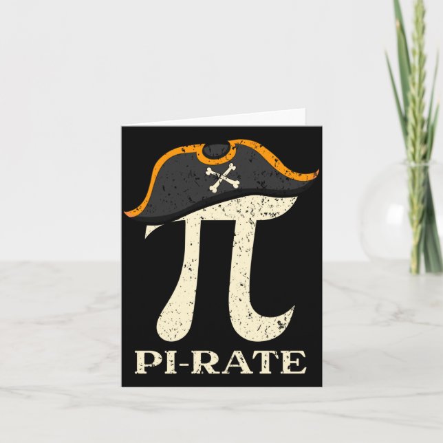 Mens pi-rate day mathematician math geek pirate card (Front)