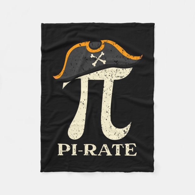 Mens pi-rate day mathematician math geek pirate fleece blanket (Front)