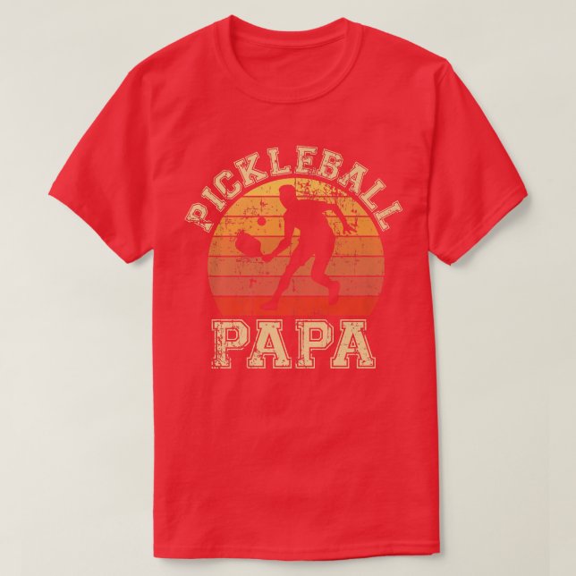 Mens Pickleball Papa Funny Love Pickleball Player  T-Shirt (Design Front)