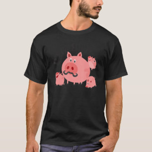 Mens Pig Dad Boys Farm Animal  Cute Pig   Farmer F T-Shirt