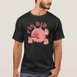 Mens Pig Dad Boys Farm Animal, Cute Pig Lover Farm T-Shirt