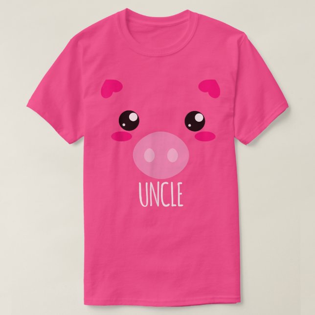 Mens Pig Face Kawaii Halloween Costume For Uncle F T-Shirt (Design Front)