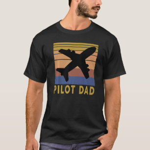 Mens Pilot Dad Vintage Aeroplane  Dad Aviation T-Shirt